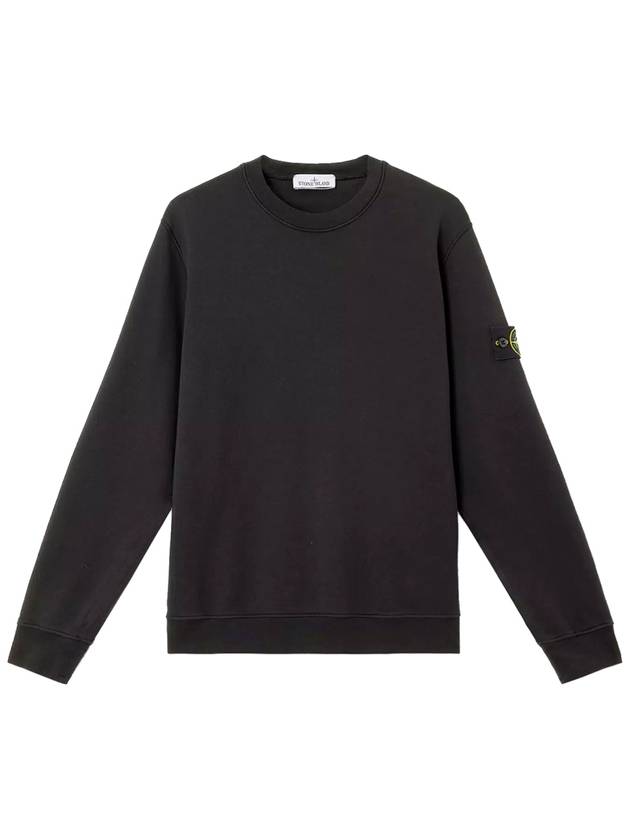 6100044 Organic Cotton Fleece Sweatshirt Black - STONE ISLAND - BALAAN 2