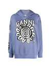 Printed Cotton Hoodie Blue - GANNI - BALAAN 2