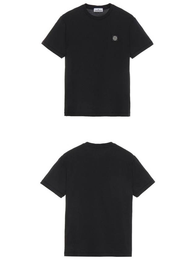 Logo Patch Short Sleeve T-Shirt Black - STONE ISLAND - BALAAN 5