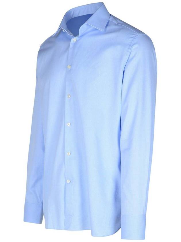 Zegna Light Blue Cotton Shirt - ERMENEGILDO ZEGNA - BALAAN 2