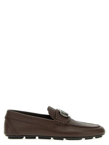 V Logo Signature Loafers Brown - VALENTINO - BALAAN 1