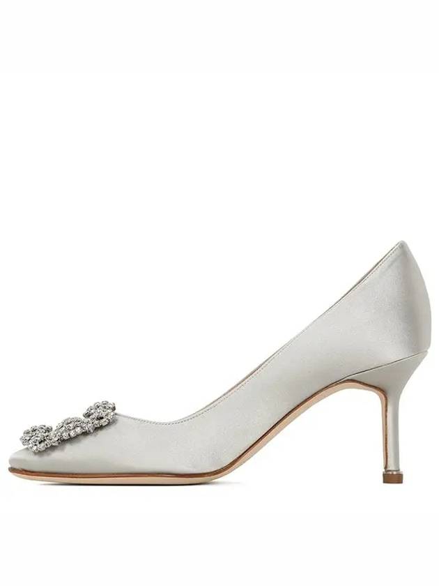 Hangisi Satin Jewel Pumps Heel 70mm Grey - MANOLO BLAHNIK - BALAAN 3