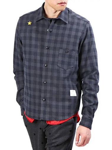 Men's Check Pocket Long Sleeve Shirt Grey - THE EDITOR - BALAAN 1