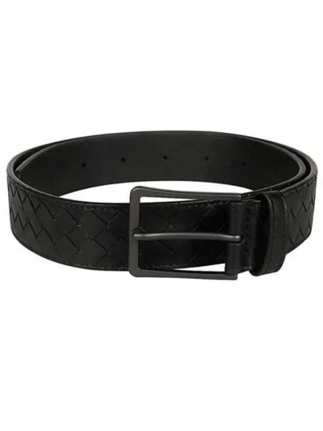 Intrecciato Leather Belt Black - BOTTEGA VENETA - BALAAN 2