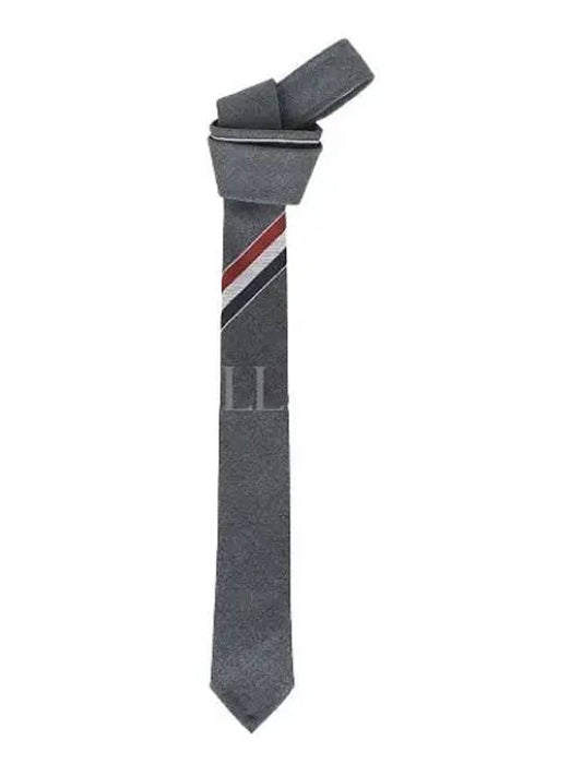 Three-Line Engineer Stripe Wool  Neck Tie Dark Grey - THOM BROWNE - BALAAN 2