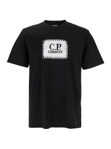 Logo Label Short Sleeve T-Shirt Black - CP COMPANY - BALAAN 1