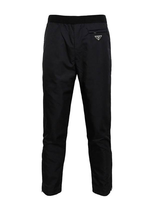 Logo Gabardine Re-Nylon Straight Pants Black - PRADA - BALAAN 2