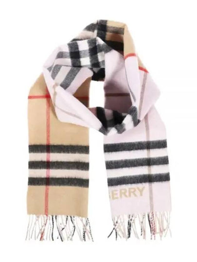 Contrast Check Cashmere Muffler - BURBERRY - BALAAN 2