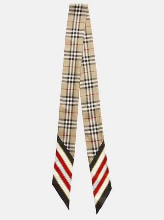 Women's Vintage Check Silk Scarf Archives Beige - BURBERRY - BALAAN 2