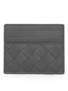 Intrecciato Leather Card Wallet Grey - BOTTEGA VENETA - BALAAN 2