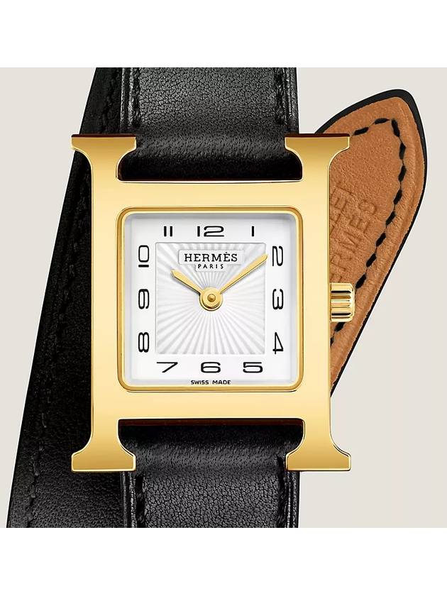 Women s Heure H Watch Calfskin Small Size Noir Color 25mm W055463WW00 - HERMES - BALAAN 2