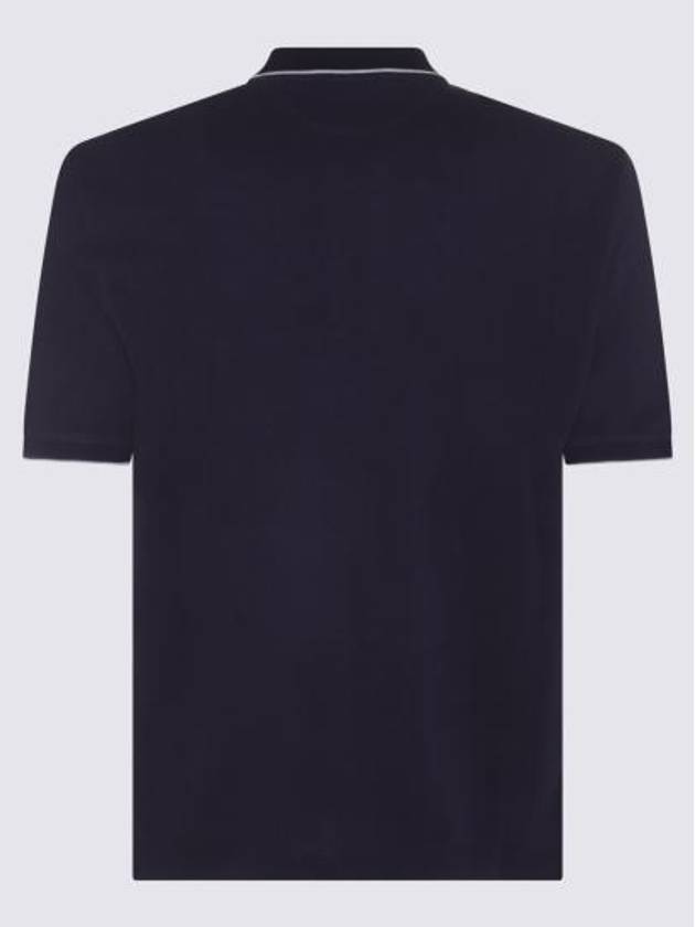 Embroidered Logo Short Sleeve Polo Shirt Navy - BRUNELLO CUCINELLI - BALAAN 6