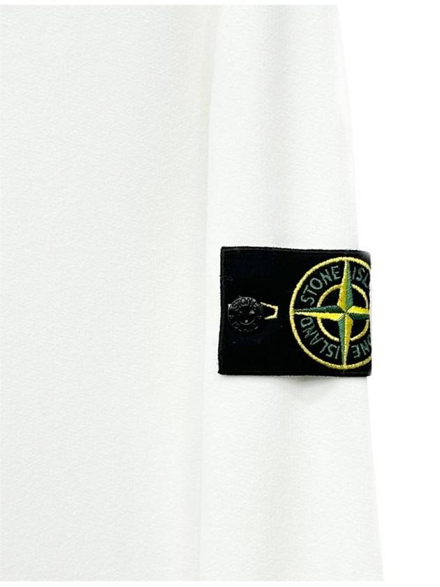 Wappen Patch Cotton Fleece Hoodie White - STONE ISLAND - BALAAN 4