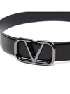 V Logo Signature Calfskin 40 MM Belt Black - VALENTINO - BALAAN 6