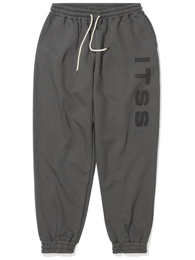 Loose fit jogger pants brushed charcoal gray - IL TEMPO SELECT SHOP - BALAAN 3