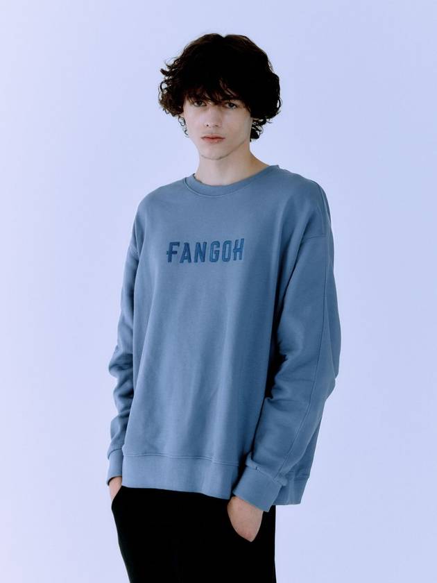 F logo embroidered crew neck sweatshirt Blue - FANGOH - BALAAN 5