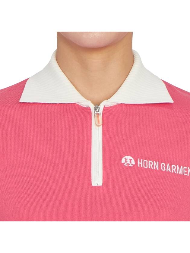 Women's Logo Short Sleeve PK Shirt Pink - HORN GARMENT - BALAAN 7