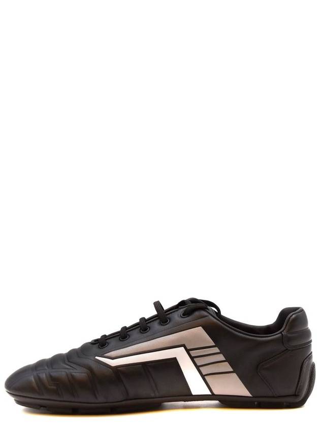 REV Logo Low Top Sneakers Black - PRADA - BALAAN 4