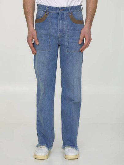 logo patch denim jeans blue - FENDI - BALAAN 2