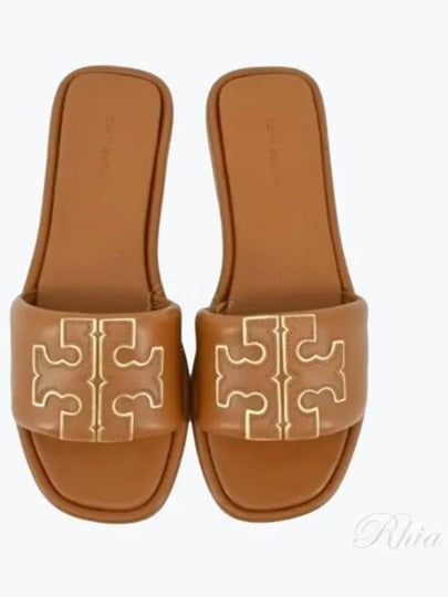 Double T Slide Slippers Brown - TORY BURCH - BALAAN 2