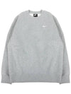 Team Club Crew Fleece Sweatshirt Light Grey - NIKE - BALAAN 2