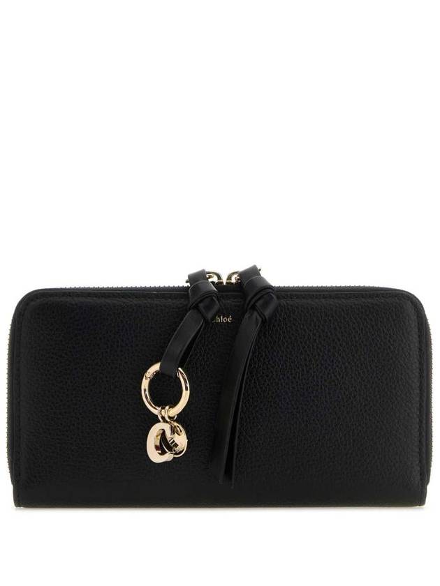 Alphabet Charm Grain Leather Long Wallet Black - CHLOE - BALAAN 2