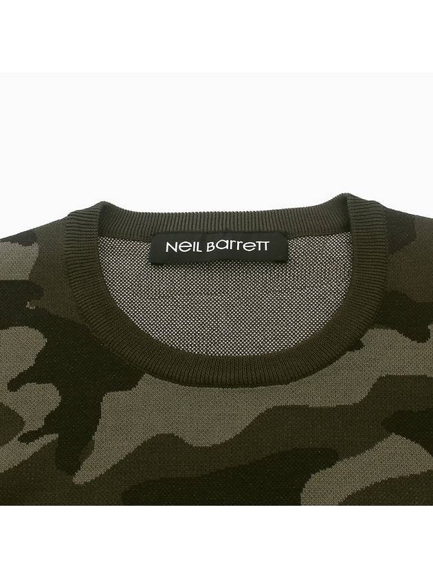 geometric camo pattern knit top khaki - NEIL BARRETT - BALAAN 5