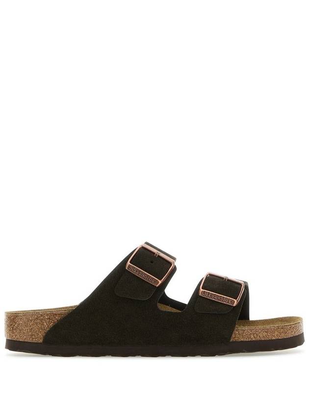 Arizona Suede Slider Slippers Dark Brown - BIRKENSTOCK - BALAAN 2