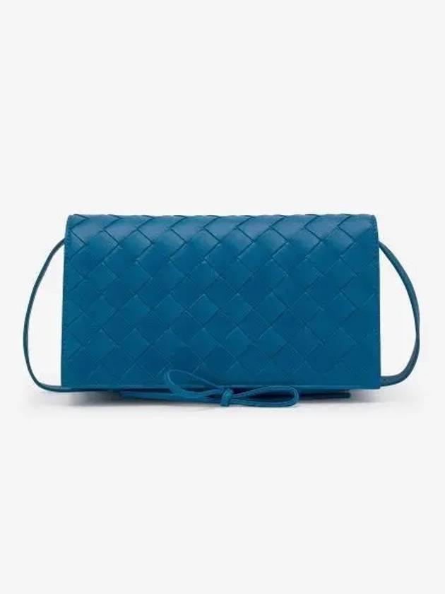 Intrecciato Mini Cross Bag Blue - BOTTEGA VENETA - BALAAN 1