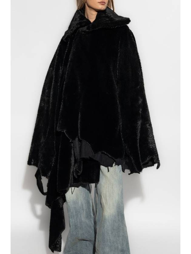 Balenciaga Asymmetrical Cut Faux Fur, Women's, Black - BALENCIAGA - BALAAN 3