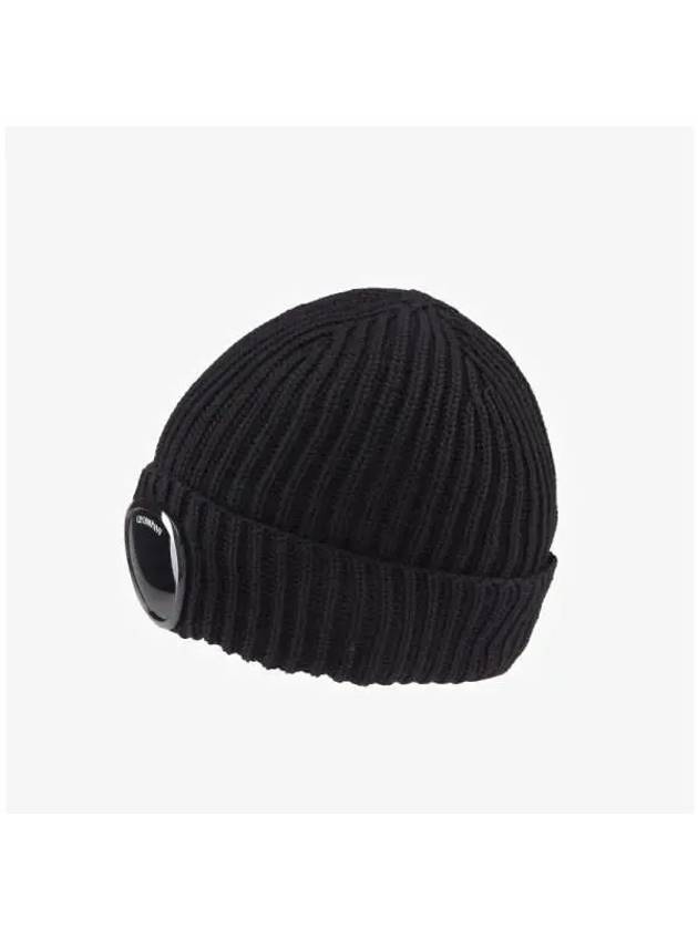 Extra Fine Merino Wool Goggle Beanie Black - CP COMPANY - BALAAN 5