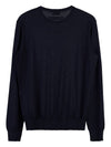 Cassetta Light Crew Neck Knit Top Navy - ERMENEGILDO ZEGNA - BALAAN 3