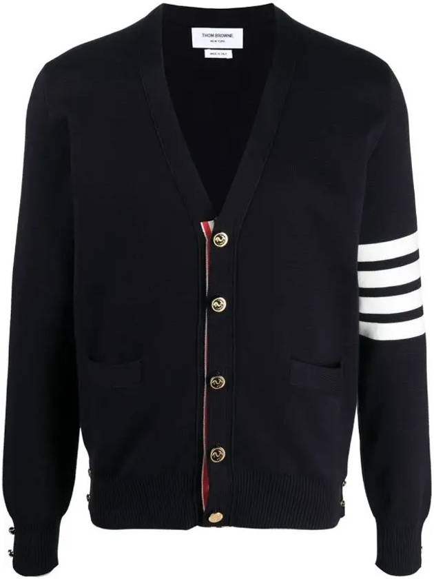 Milano Stitch 4 Bar Cardigan Navy - THOM BROWNE - BALAAN 6