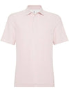 Ribbed Knit Short Sleeve Polo Shirt Pink - BRUNELLO CUCINELLI - BALAAN 2