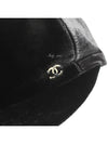 CC logo velvet ball cap black M AA8595 B09092 94305 - CHANEL - BALAAN 6