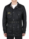 Men's International A7 Wax Slim Jacket Black - BARBOUR - BALAAN 3