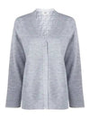 Women's FF Motif V-Neck Cardigan Grey - FENDI - BALAAN 2