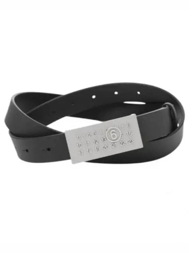 Embossed Logo Buckle Leather Belt Black - MAISON MARGIELA - BALAAN 2