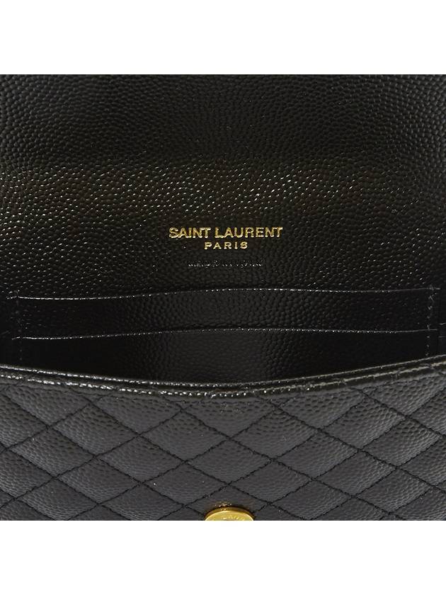 Matelasse Monogram Envelope Small Half Wallet Black - SAINT LAURENT - BALAAN 7