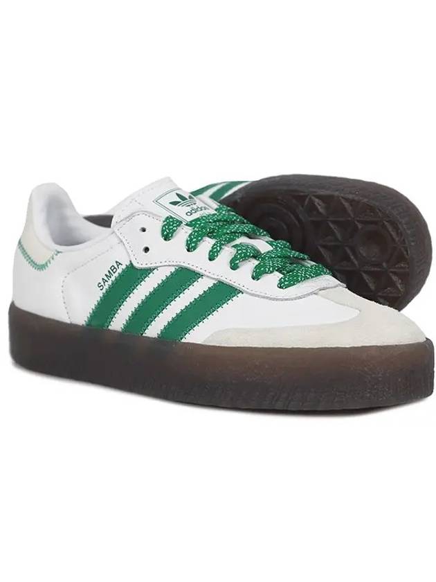 Sambae Leather Low Top Sneakers Green Cloud White - ADIDAS - BALAAN 3