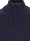 Lambswool GRS Half Zip-Up Knit Top Navy - CP COMPANY - BALAAN 4