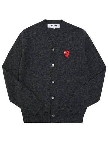 P1N076 2 PLAY Double Red Heart Waffen Men s Cardigan - COMME DES GARCONS - BALAAN 1