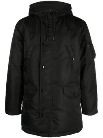 Puffer Recycled Nylon Parka Black - THEORY - BALAAN 1