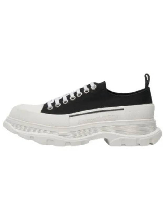 Tread Slick Lace Up Sneakers Black White - ALEXANDER MCQUEEN - BALAAN 1