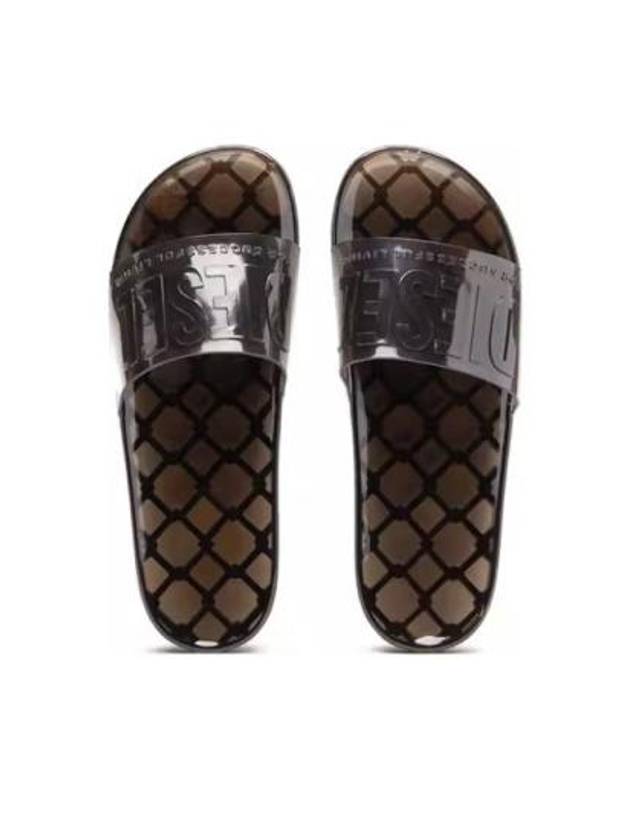 SA Karaibi GL Logo Strap Transparent Slippers Black - DIESEL - BALAAN 3