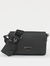 Saffiano Leather Shoulder Bag Black - PRADA - BALAAN 2