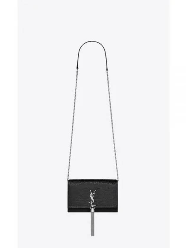 Kate Tassel Detail Chain Long Wallet Black - SAINT LAURENT - BALAAN 2