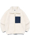 PG HIGH NECK BOA FLEECE JACKET IVORY - POLYGRAM - BALAAN 3