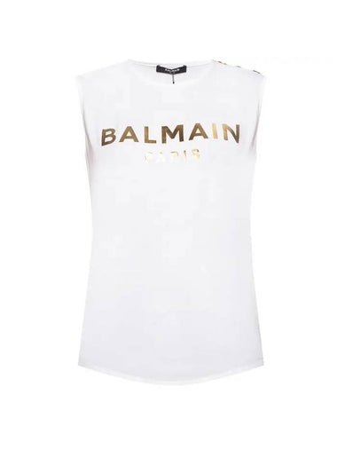 Gold Logo Sleeveless White - BALMAIN - BALAAN 1