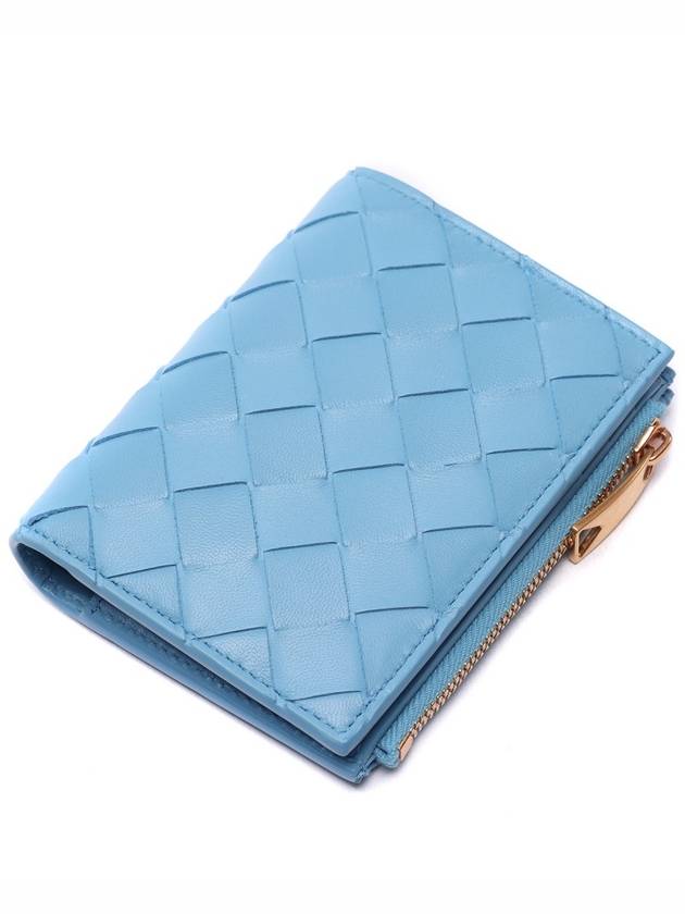 Intrecciato Zipper Small Half Wallet Windswept - BOTTEGA VENETA - BALAAN 6